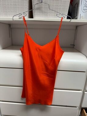J. Crew Orange 100% Silk Cami